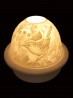 Porcelain Bird Candle Dome Light w/Candle Plate